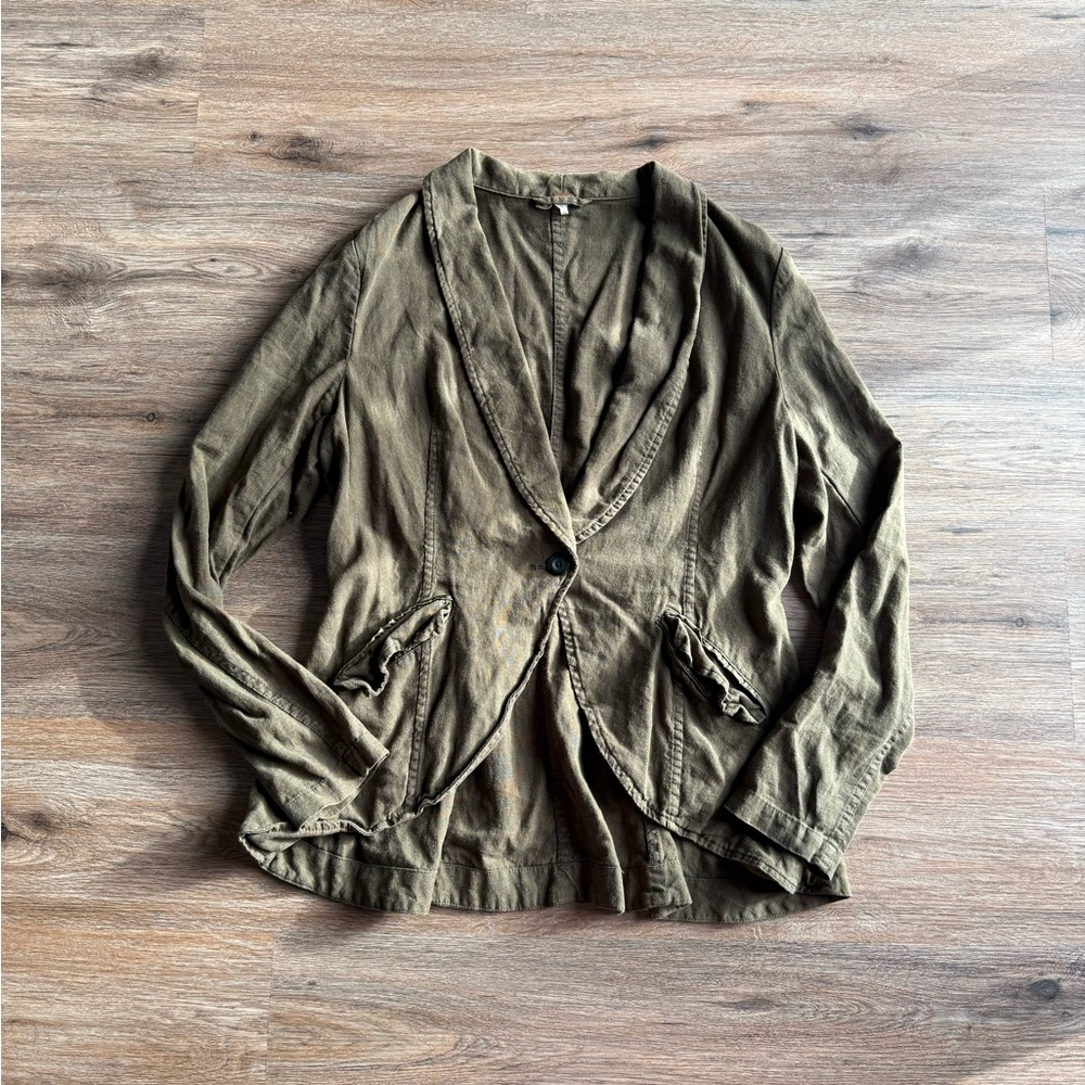 Free people linen Olive Green Casual Blazer